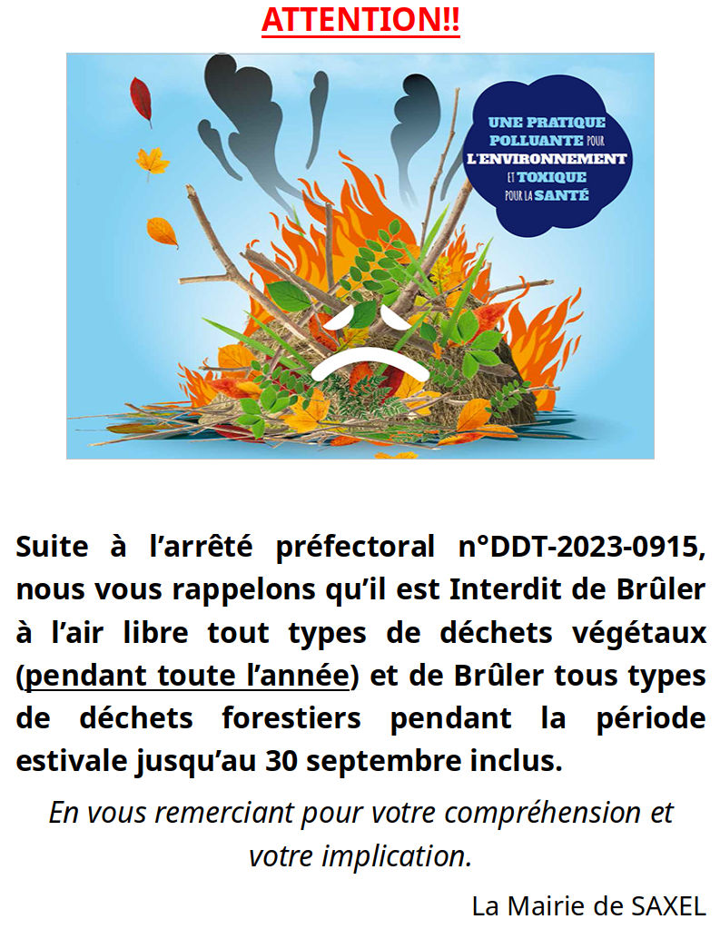 Mairie Saxel Feu de Foret